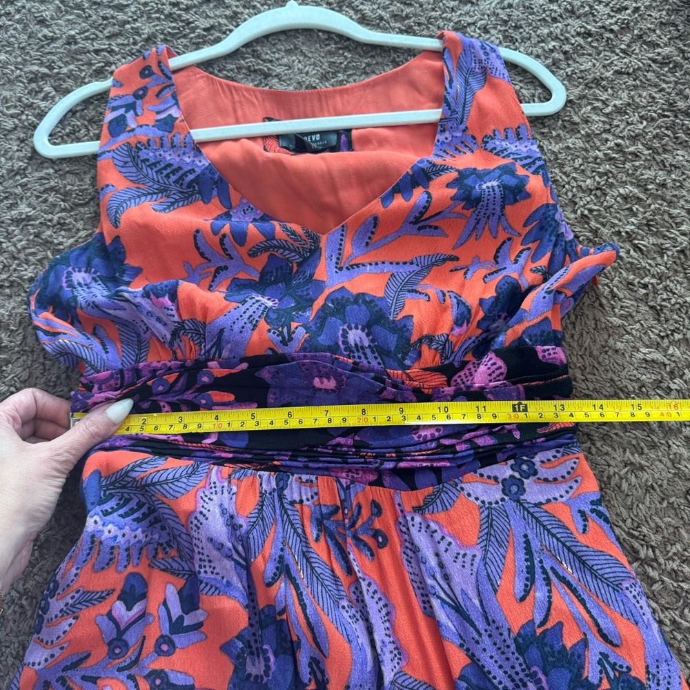 Anthropologie Maeve Macie Maxi Dress Floral Purple Orange Sleeveless 8 $168 - Picture 11 of 13